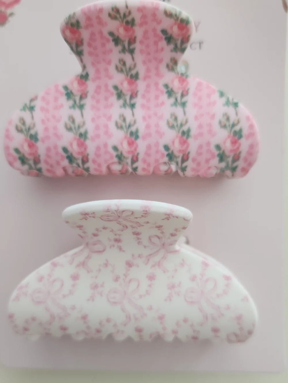 LOVESHACKFANCY Goody Small Claw Clip Pink Floral And Bows New